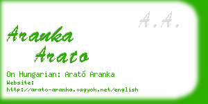 aranka arato business card